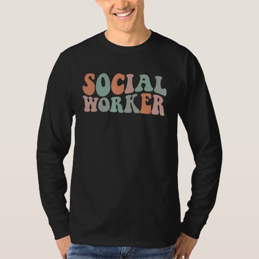 Social Worker retro groovy Social Work Appreciatio T-Shirt (Vorderseite)