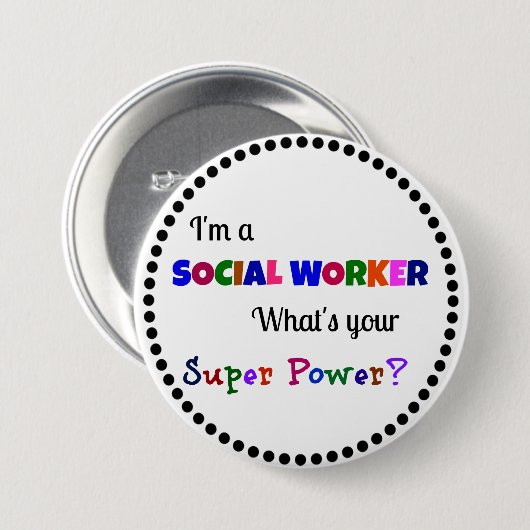 Social Worker Super Power Button (Vorne & Hinten)