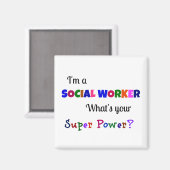 Social Worker Super Power Magnet (Vorderseite/Rückseite)