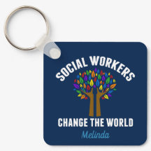 Social Workers Change the World Personalized Blue