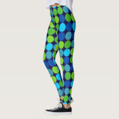 Socialite Blue Green Polka Dot Pattern Leggings (Links)