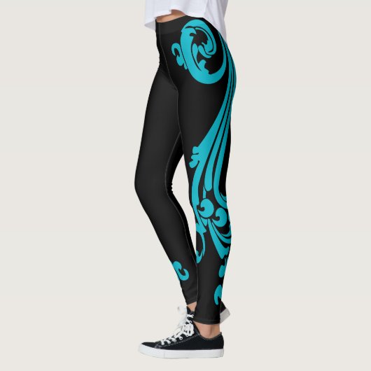 Socialite Classy Aqua Blue Blüh Leggings (Links)