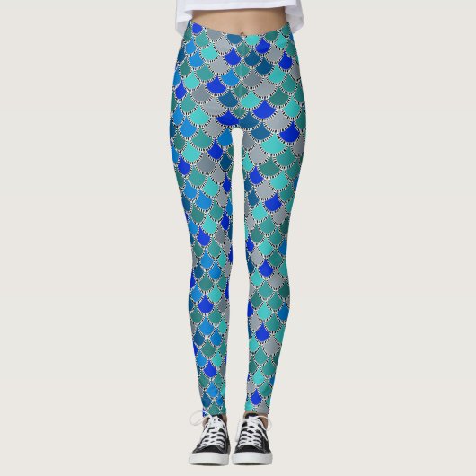 Socialite Mermaid Scales Pattern Leggings (Vorderseite)