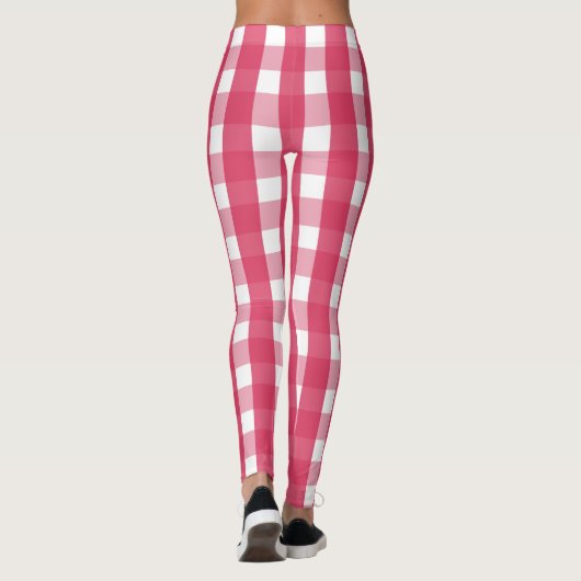 Socialite Pink Gingham Pattern Leggings (Rückseite)