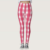 Socialite Pink Gingham Pattern Leggings (Vorderseite)