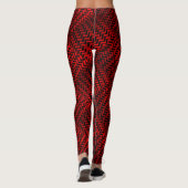 Socialite Wild Red Zig Zag Pattern Leggings (Rückseite)