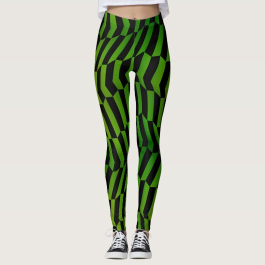 Socialite Wild und Sassy Green Pattern Leggings (Vorderseite)