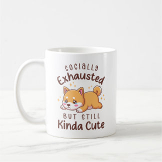Socially Exhausted But Still Cute - Shiba Inu Kaffeetasse