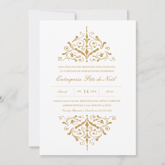 Société or Invitation fête de Noël Einladung (Vorderseite)