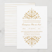 Société or Invitation fête de Noël Einladung (Vorne/Hinten)