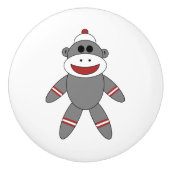 Sock Affe Stufftier Kinderschlafzimmer Dresser Keramikknauf (Vorderseite)