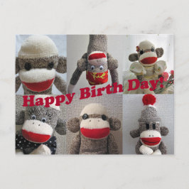 Sock Affen Happy Birthday Card Postkarte