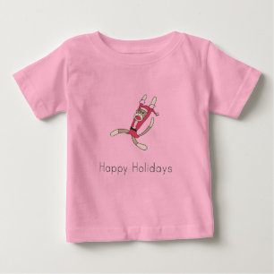 Sock-Affen-Weihnachtskarte Baby T-shirt