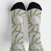 Sock (ao) - Crochet Spirals in grün und weiß Socken (Oben)