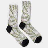 Sock (ao) - Crochet Spirals in grün und weiß Socken (Rechts)