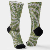 Sock (ao) - Crochet Spirals in Weiß und Grün Socken (Gewinkelt)