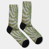 Sock (ao) - Crochet Spirals in Weiß und Grün Socken (Rechts)