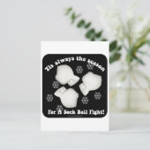 Sock Ball Fight! Postkarte (Stehend Vorderseite)