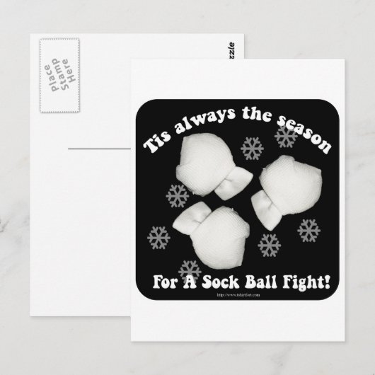 Sock Ball Fight! Postkarte (Vorne/Hinten)