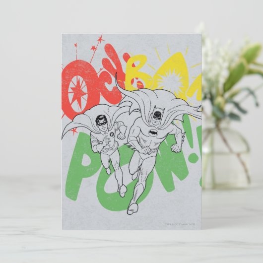 SOCK BAM POW Batman und Robin Einladung (Stehend Vorderseite)