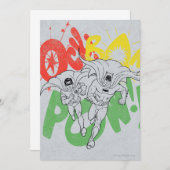 SOCK BAM POW Batman und Robin Einladung (Vorne/Hinten)