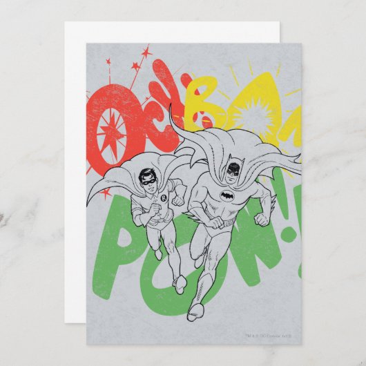 SOCK BAM POW Batman und Robin Einladung (Vorne/Hinten)