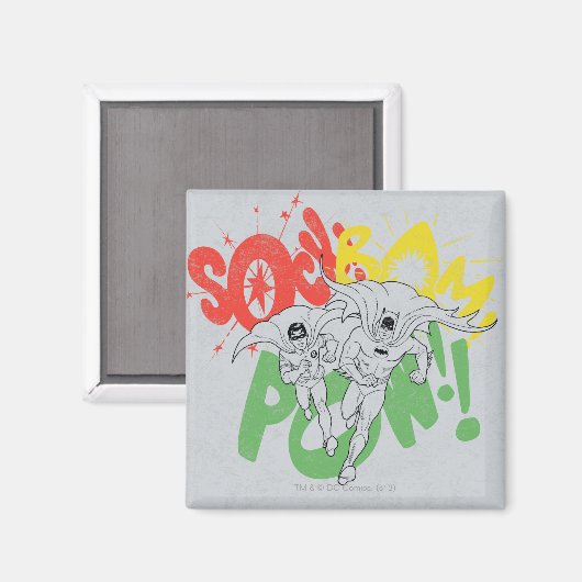 SOCK BAM POW Batman und Robin Magnet (Vorderseite/Rückseite)