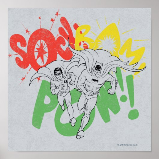 SOCK BAM POW Batman und Robin Poster (Vorne)