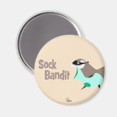 Sock Bandit Funny Ferret Magnet (Vorderseite/Rückseite)