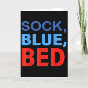 Sock Blau Bett Lustiger Spruch Zitat Männer Frauen Karte