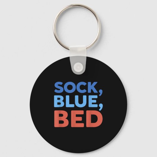 Sock Blau Bett Lustiges Meme _1 Schlüsselanhänger (Vorderseite)