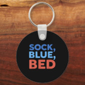 Sock Blau Bett Lustiges Meme _1 Schlüsselanhänger (Vorderseite)