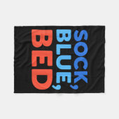 Sock Blau Bett Lustiges Meme Fleecedecke (Vorderseite (Horizontal))