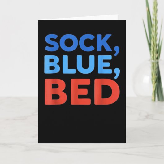 Sock Blau Bett Lustiges Meme Karte (Vorderseite)