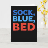 Sock Blau Bett Lustiges Meme Karte (Gelbe Blume)