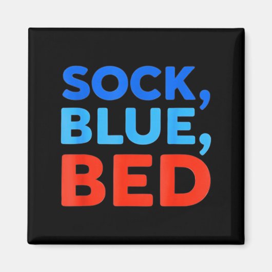 Sock Blau Bett Lustiges Meme Magnet (Vorne)