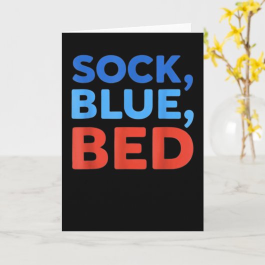 Sock Blaue Bett Funny Meme Karte (Gelbe Blume)