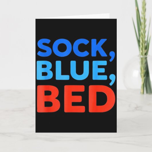 Sock Blue Bed Funny Meme Karte (Vorderseite)