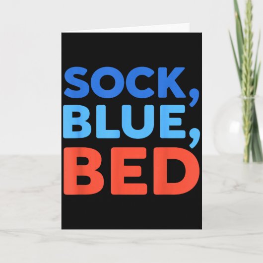 Sock Blue Bed Funny Meme Karte (Vorderseite)