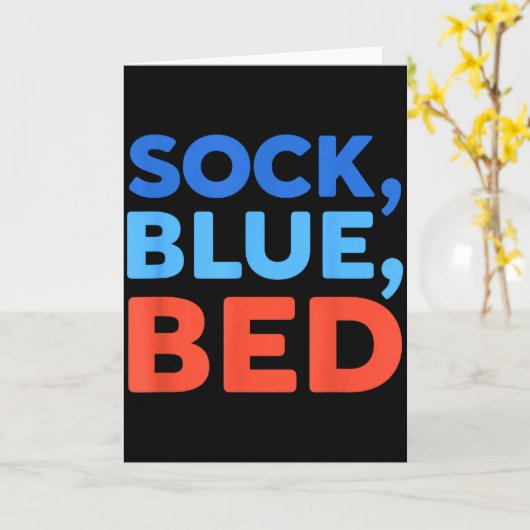 Sock Blue Bed Funny Meme Karte (Gelbe Blume)