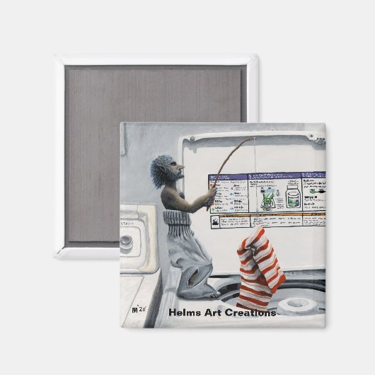 Sock Criminal Fishing Crime Fantasy Button Magnet (Vorderseite/Rückseite)