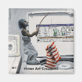 Sock Criminal Fishing Crime Fantasy Button Magnet (Vorne)