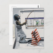 Sock Criminal Fishing Crisis Fantasy Art Postkarte (Vorne/Hinten)