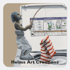 Sock Criminal Fishing Dieb Fantasy Art Stickers