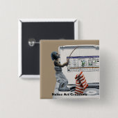 Sock Criminal Fishing Fantasy Art Button (Vorne & Hinten)