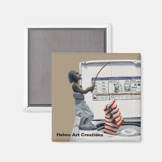 Sock Criminal Fishing Fantasy Button Magnet (Vorderseite/Rückseite)