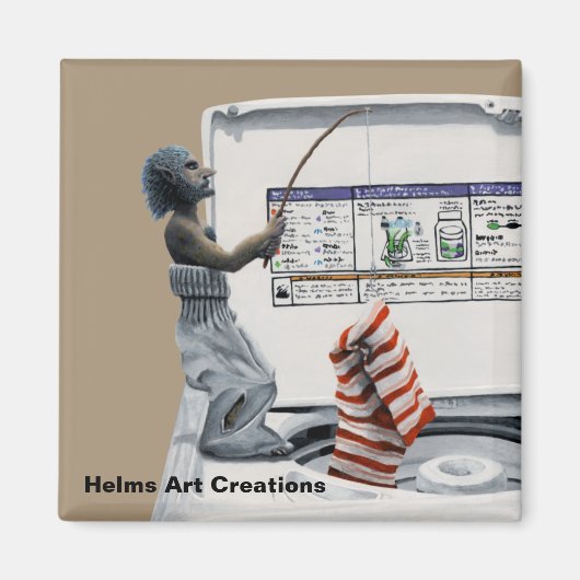 Sock Criminal Fishing Fantasy Button Magnet (Vorne)