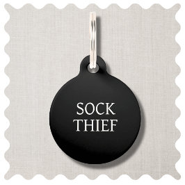 Sock Diief Modern Black Custom Dog ID Tag Haustiermarke