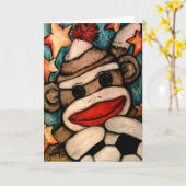 SOCK-er-Affe Karte (Gelbe Blume)