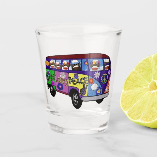 Sock Geld Friedensbus Schnapsglas (Vorderseite)
